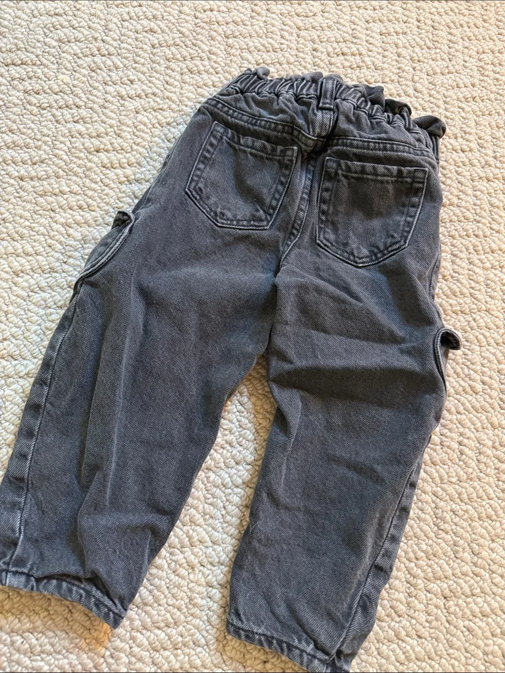 Girls Dark Gray Denim barrel Pants - Comfortable Everyday Bottoms